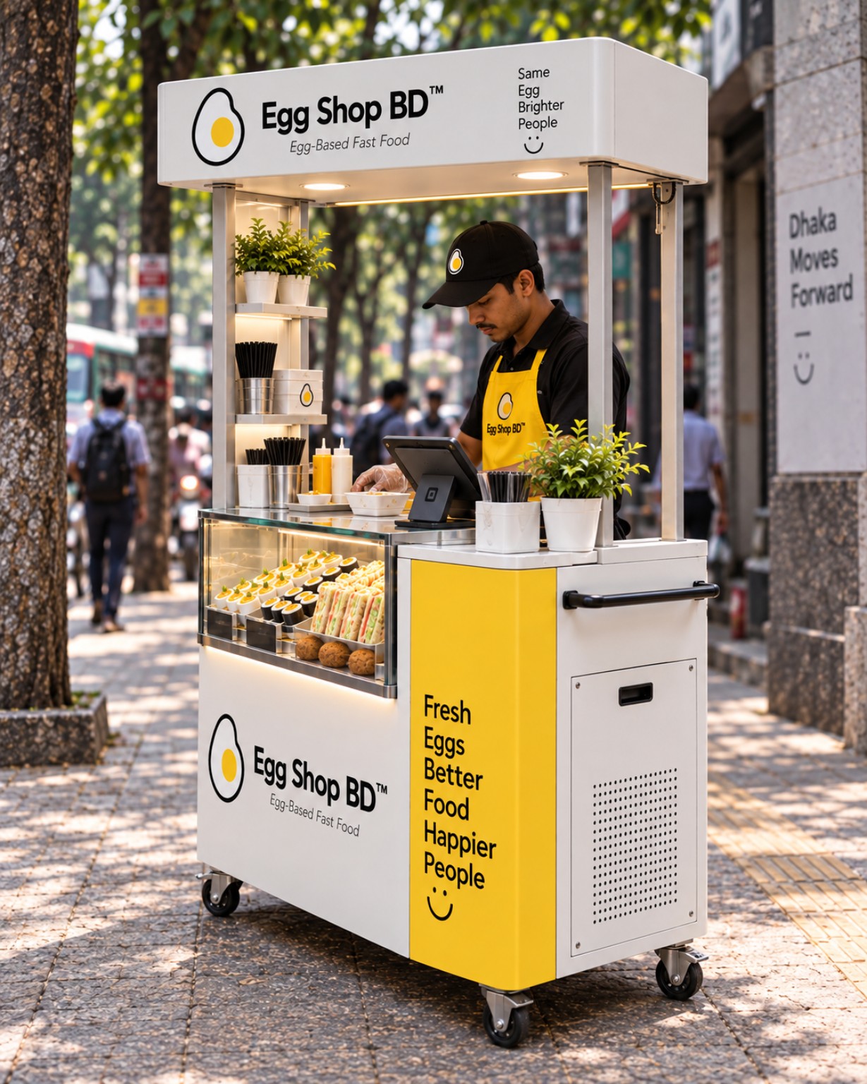 Egg Shop BD cart, angled view