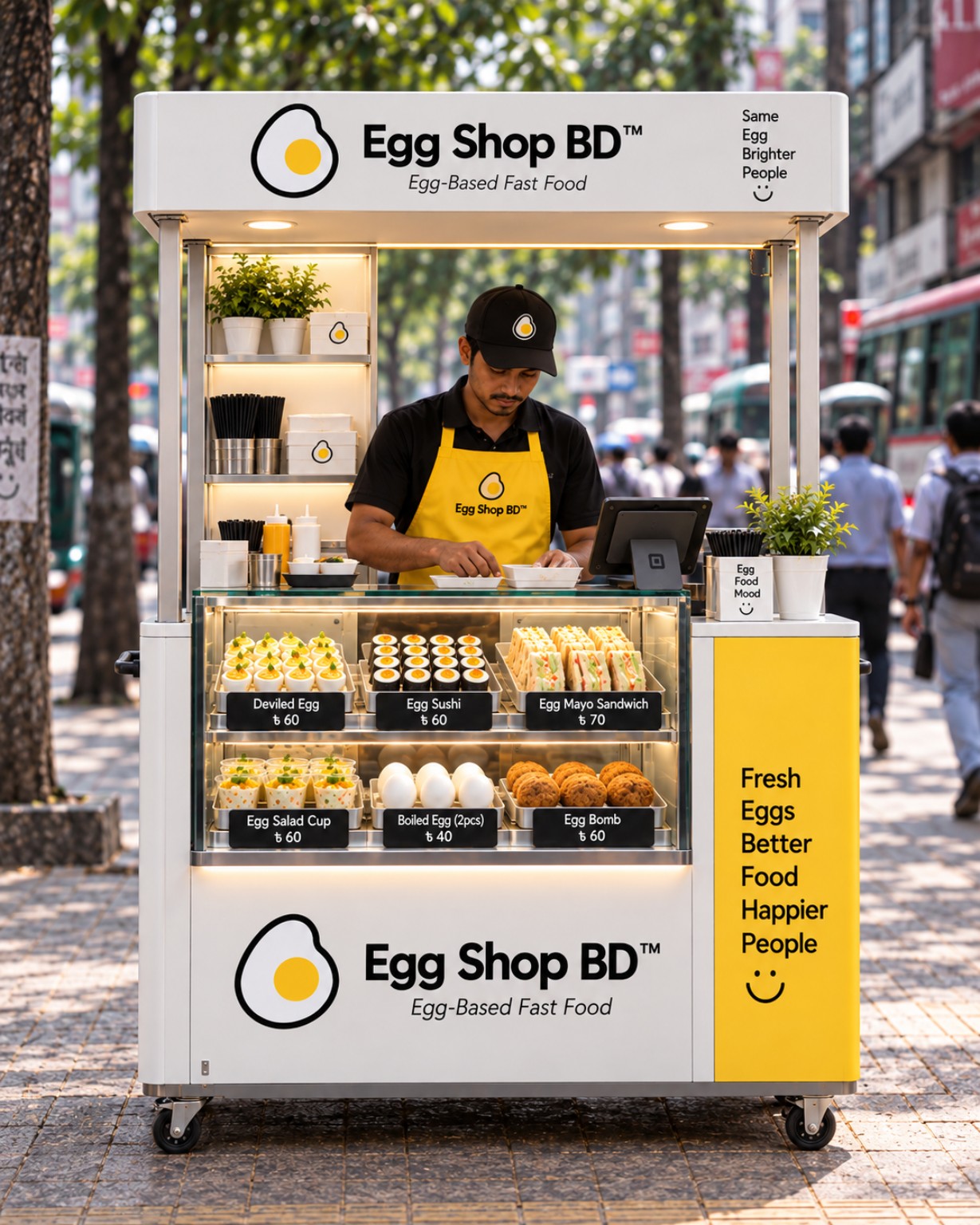 Egg Shop BD street food cart in Dhaka