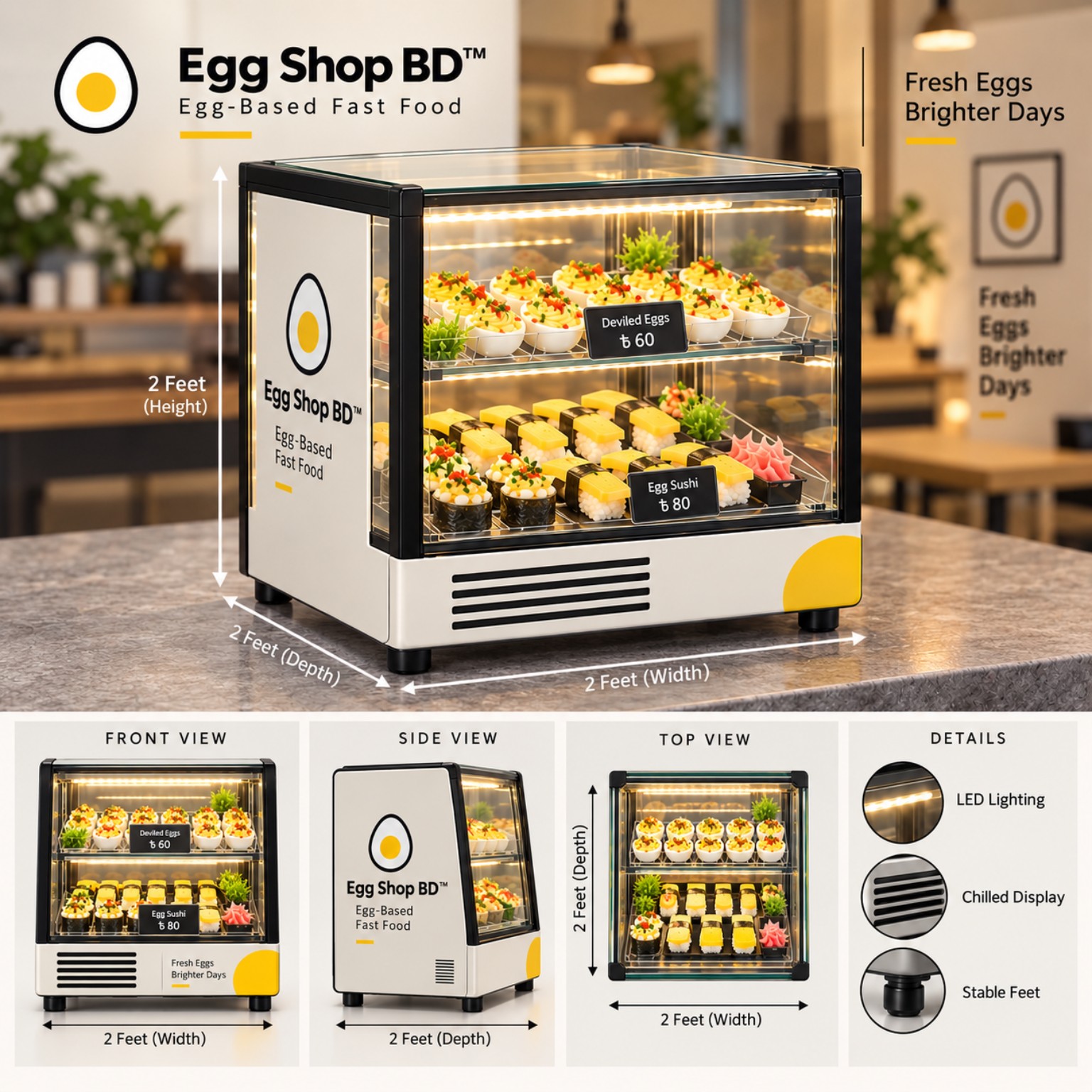 Compact chilled display