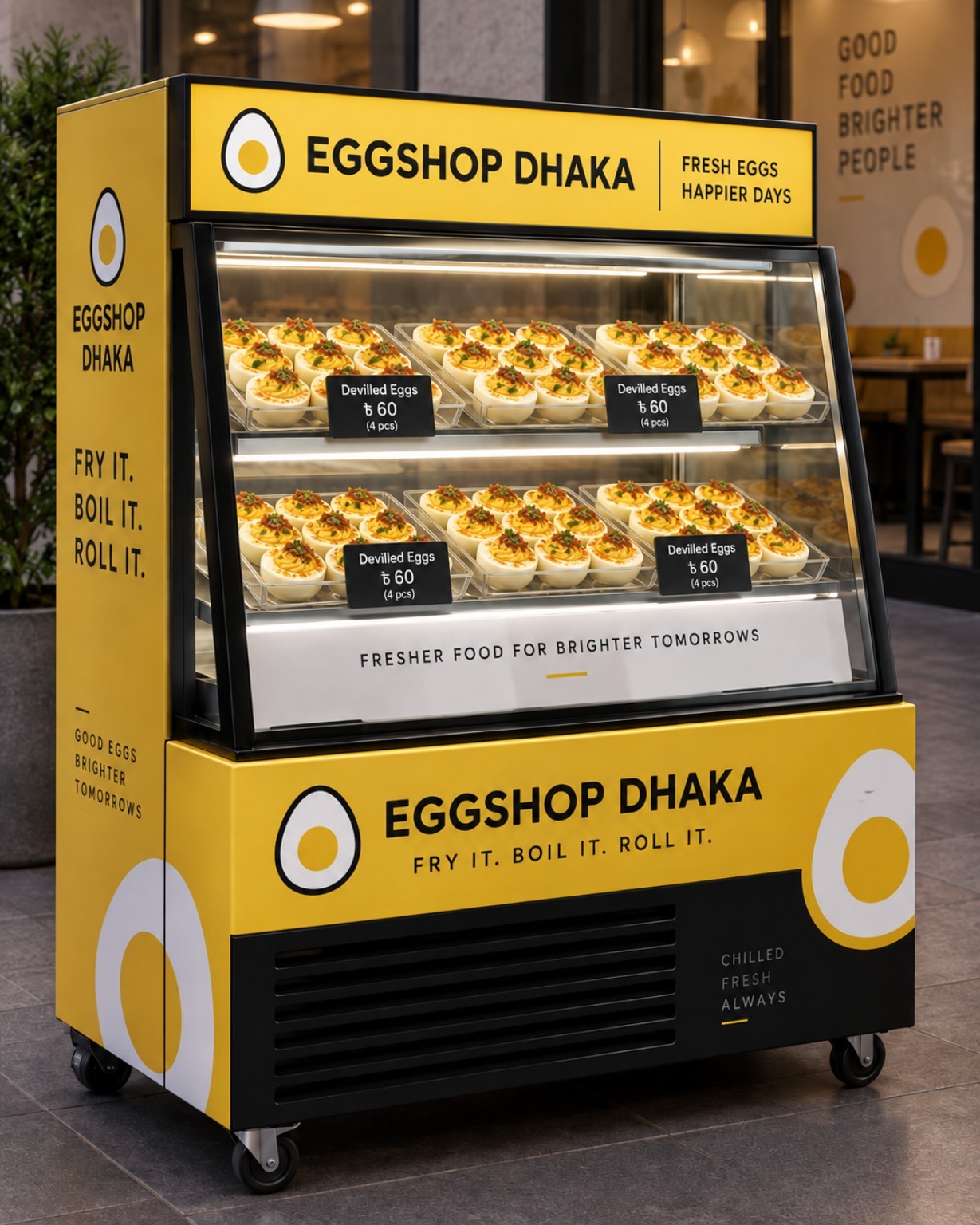 Freestanding chilled display