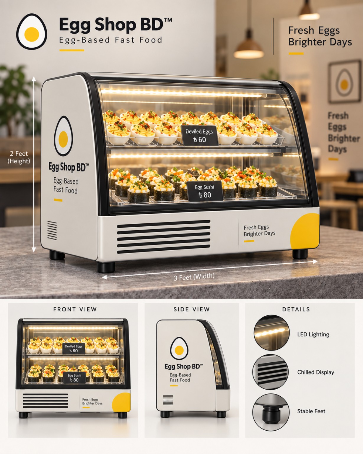 Wide chilled display